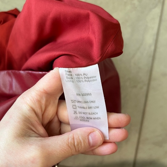 Saunders Collective Red Faux Leather Skirt - Picture 9 of 9